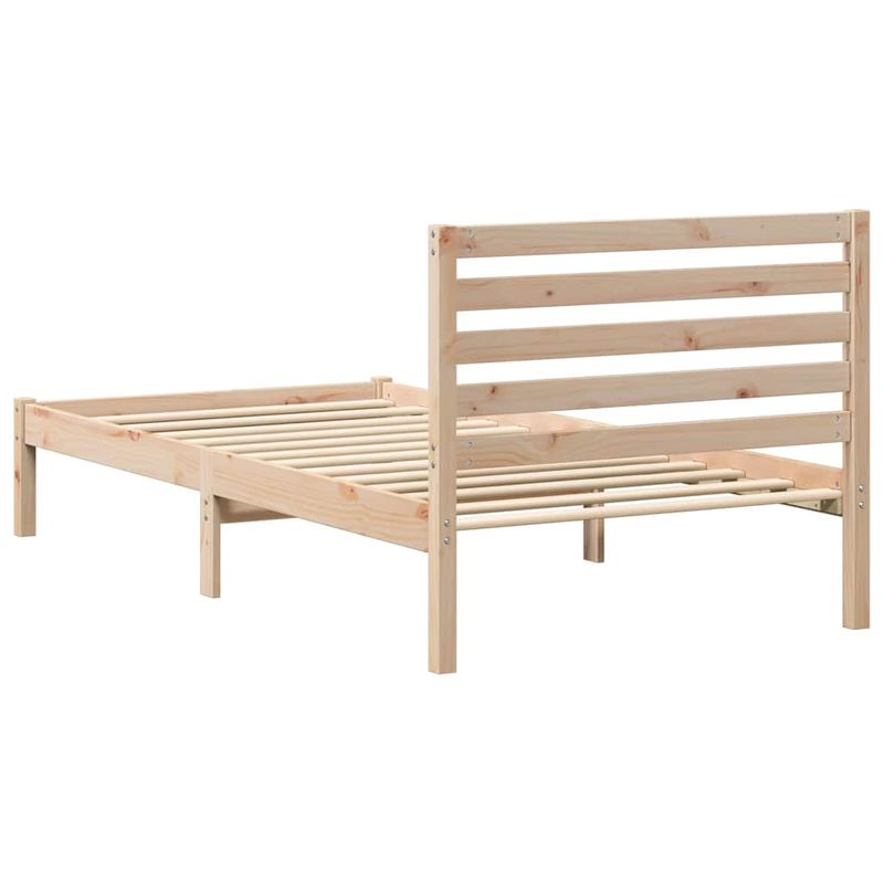Casa si Gradina - Mobilier - Paturi si accesorii - Paturi - Cadru de pat cu headboard Maro 90 x 200 cm Lemn de brad solid - Infinity.ro
