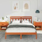 Casa si Gradina - Mobilier - Paturi si accesorii - Paturi - Cadru de pat cu headboard Maro 120 x 200 cm Lemn masiv de pin - Infinity.ro