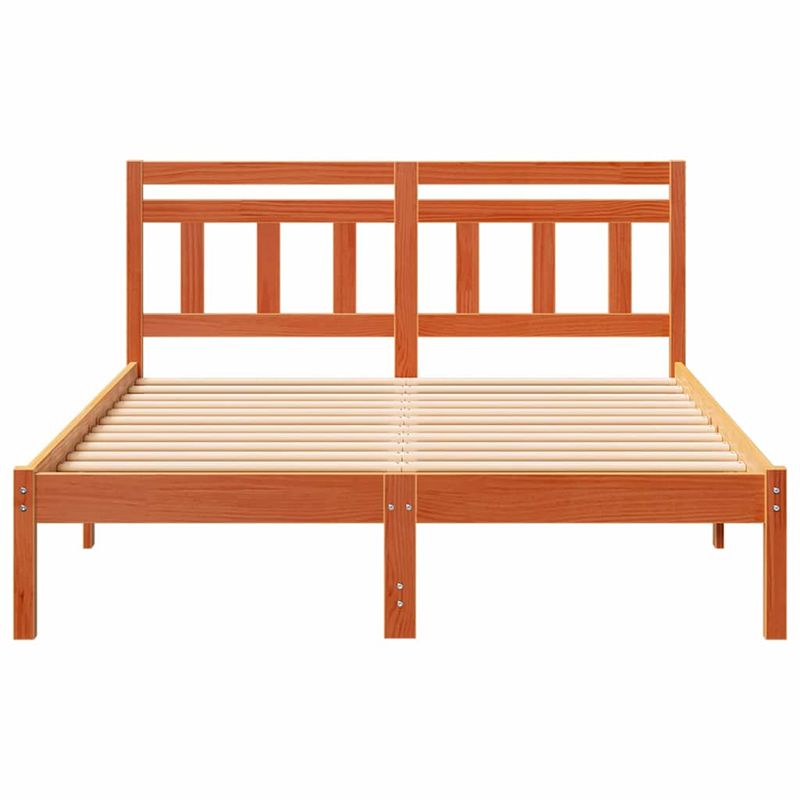 Casa si Gradina - Mobilier - Paturi si accesorii - Paturi - Cadru de pat cu headboard Maro 120 x 200 cm Lemn masiv de pin - Infinity.ro