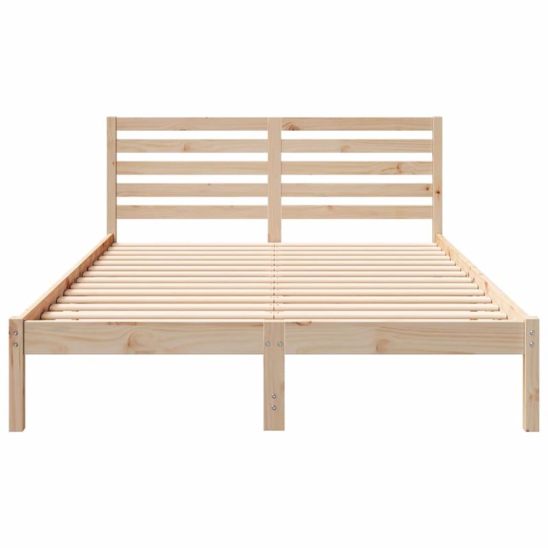 Casa si Gradina - Mobilier - Paturi si accesorii - Paturi - Cadru de pat cu headboard Maro 140 x 210 cm Lemn de brad solid - Infinity.ro