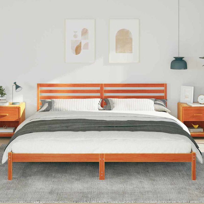 Casa si Gradina - Mobilier - Paturi si accesorii - Paturi - Cadru de pat Maro ceruit 180 x 210 cm Lemn de brad solid - Infinity.ro