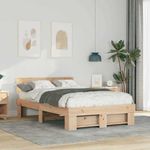 Casa si Gradina - Mobilier - Paturi si accesorii - Paturi - Cadru de pat cu headboard Maro 140 x 190 cm Lemn de brad solid - Infinity.ro
