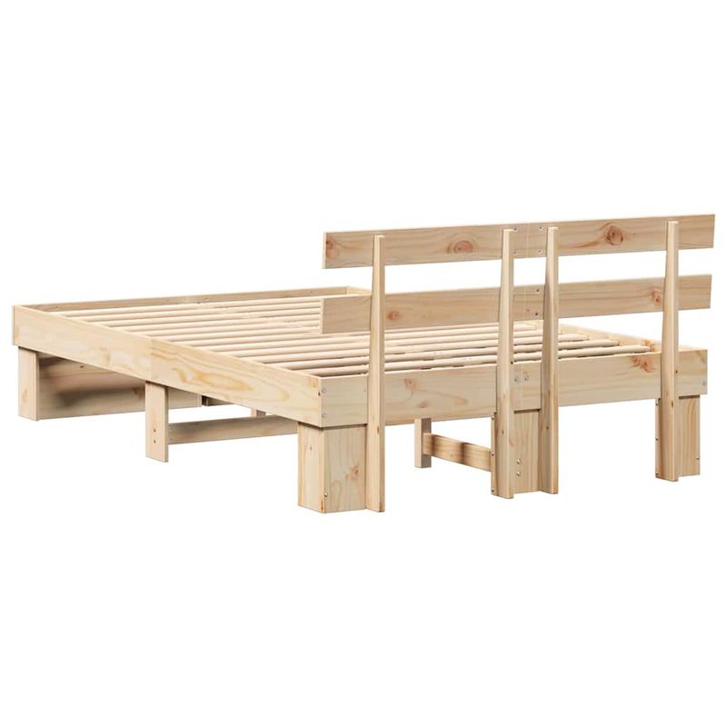 Casa si Gradina - Mobilier - Paturi si accesorii - Paturi - Cadru de pat cu headboard Maro 140 x 190 cm Lemn de brad solid - Infinity.ro