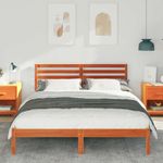 Casa si Gradina - Mobilier - Paturi si accesorii - Paturi - Cadru de pat Maro ceruit 150 x 200 cm Lemn de brad solid - Infinity.ro