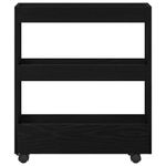 Casa si Gradina - Bucatarie si vesela - Ustensile bucatarie - Cosuri servire - Cabinet Stramt de Baie cu Roti Stejar Negru Lemn Ingineresc - Infinity.ro