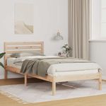 Casa si Gradina - Mobilier - Paturi si accesorii - Paturi - Cadru de pat cu headboard Maro 90 x 220 cm Lemn de brad solid - Infinity.ro
