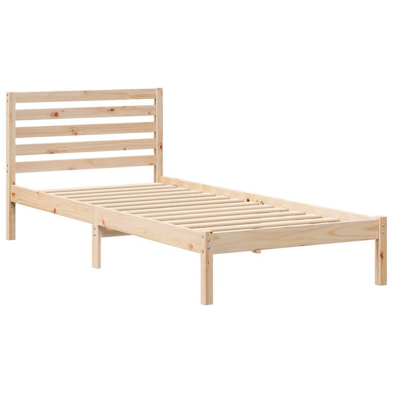 Casa si Gradina - Mobilier - Paturi si accesorii - Paturi - Cadru de pat cu headboard Maro 90 x 220 cm Lemn de brad solid - Infinity.ro