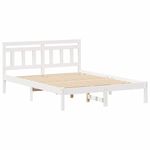 Casa si Gradina - Mobilier - Paturi si accesorii - Paturi - Cadru de pat cu headboard Alb 140 x 190 cm Lemn de brad - Infinity.ro
