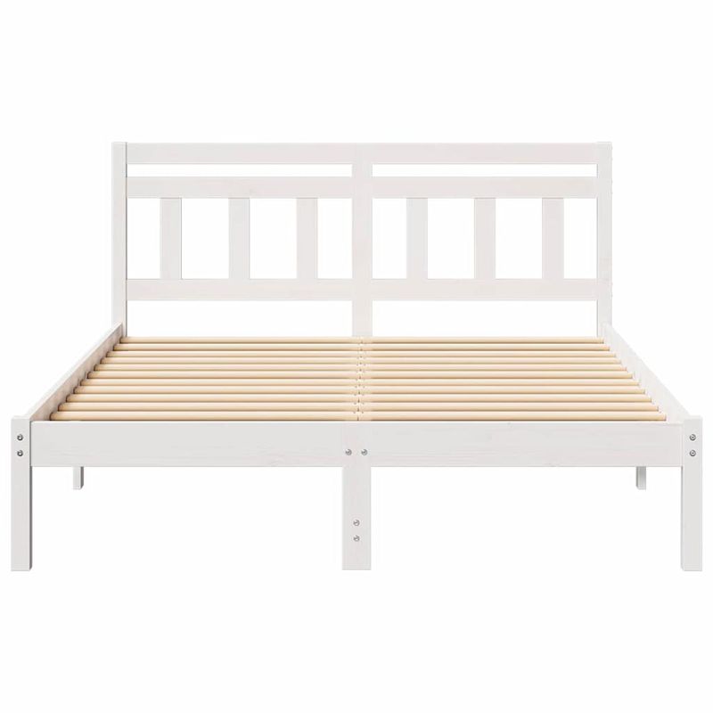Casa si Gradina - Mobilier - Paturi si accesorii - Paturi - Cadru de pat cu headboard Alb 140 x 190 cm Lemn de brad - Infinity.ro