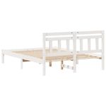 Casa si Gradina - Mobilier - Paturi si accesorii - Paturi - Cadru de pat cu headboard Alb 140 x 190 cm Lemn de brad - Infinity.ro
