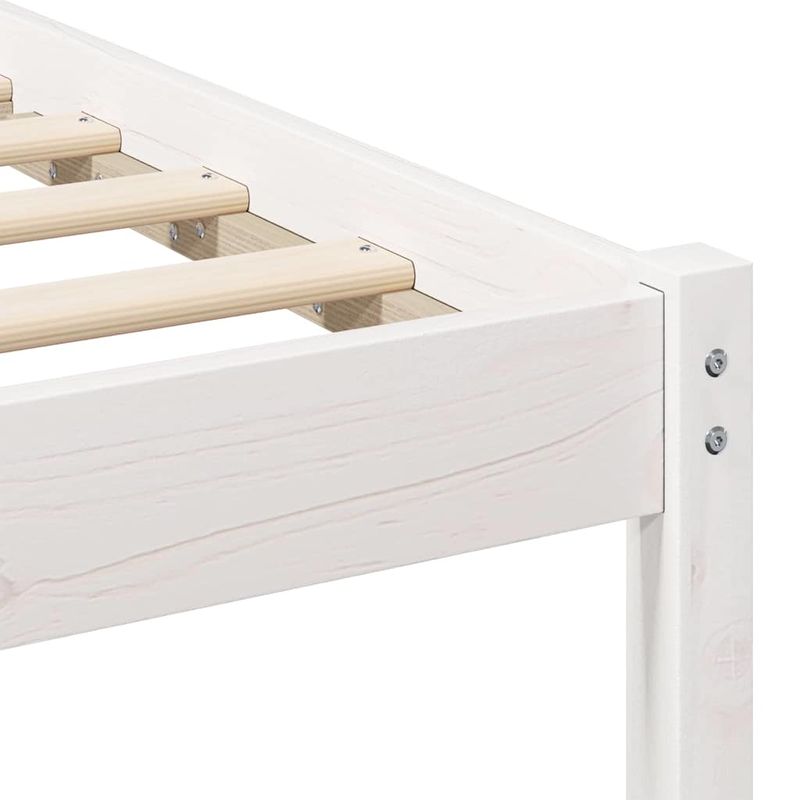 Casa si Gradina - Mobilier - Paturi si accesorii - Paturi - Cadru de pat cu headboard Alb 140 x 190 cm Lemn de brad - Infinity.ro