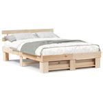 Casa si Gradina - Mobilier - Paturi si accesorii - Paturi - Cadru de pat cu headboard Maro 140 x 200 cm Lemn de brad solid - Infinity.ro