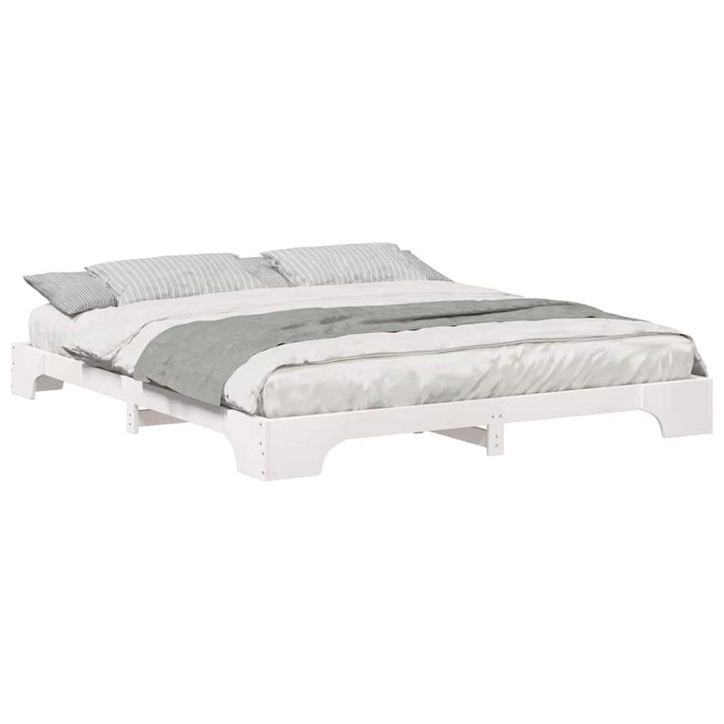 Casa si Gradina - Mobilier - Paturi si accesorii - Paturi - Cadru de pat de podea Alb 180 x 210 cm Lemn masiv de pin - Infinity.ro