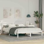 Casa si Gradina - Mobilier - Paturi si accesorii - Paturi - Cadru de pat Alb 150 x 200 cm Lemn de brad solid - Infinity.ro