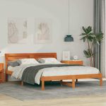 Casa si Gradina - Mobilier - Paturi si accesorii - Paturi - Cadru de pat Maro ceruit 150 x 200 cm Lemn de brad solid - Infinity.ro