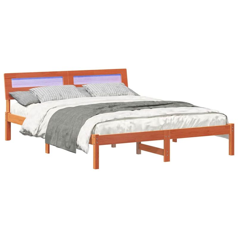 Casa si Gradina - Mobilier - Paturi si accesorii - Paturi - Cadru de pat Maro ceruit 150 x 200 cm Lemn de brad solid - Infinity.ro