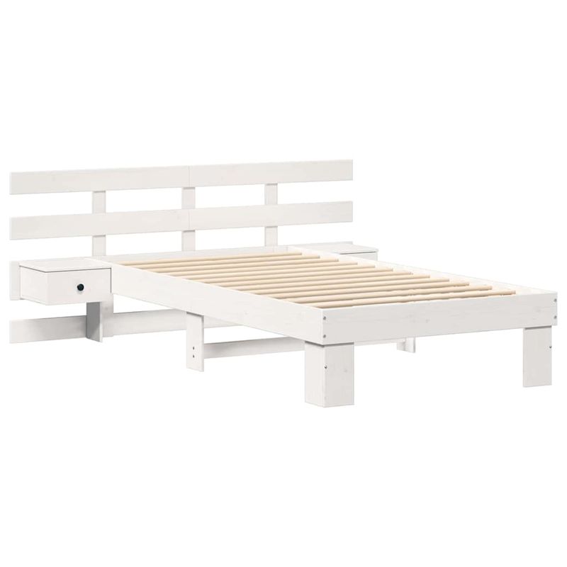 Casa si Gradina - Mobilier - Paturi si accesorii - Paturi - Cadru de pat cu sertar cu headboard Alb 100 x 200 cm Lemn de brad solid - Infinity.ro