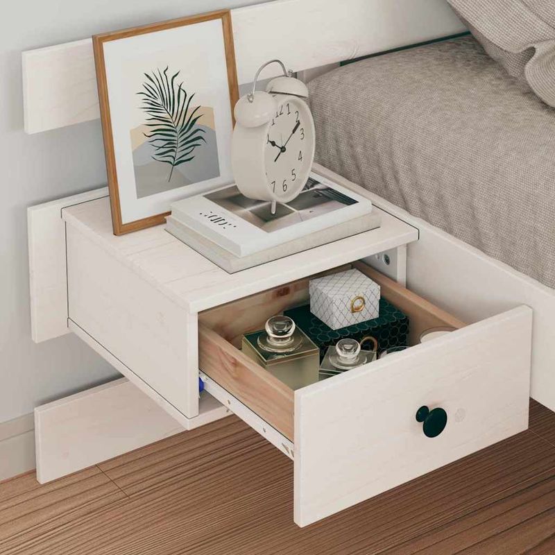 Casa si Gradina - Mobilier - Paturi si accesorii - Paturi - Cadru de pat cu sertar cu headboard Alb 100 x 200 cm Lemn de brad solid - Infinity.ro