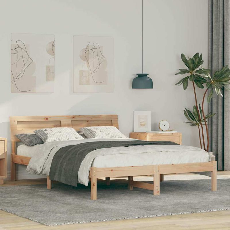 Casa si Gradina - Mobilier - Paturi si accesorii - Paturi - Cadru de pat Maro 140 x 190 cm Lemn de brad solid - Infinity.ro