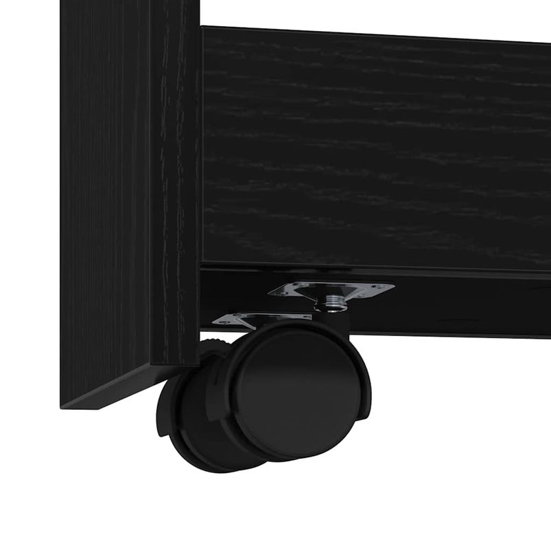 Casa si Gradina - Bucatarie si vesela - Ustensile bucatarie - Cosuri servire - Trotineta de depozitare ingusta 4 etaje stejar negru lemn aglomerat - Infinity.ro