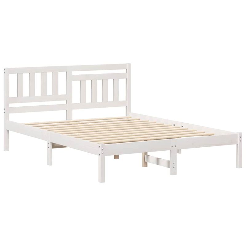 Casa si Gradina - Mobilier - Paturi si accesorii - Paturi - Cadru de pat cu headboard Alb 140 x 190 cm Lemn de brad solid - Infinity.ro