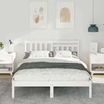 Casa si Gradina - Mobilier - Paturi si accesorii - Paturi - Cadru de pat cu headboard Alb 140 x 190 cm Lemn de brad solid - Infinity.ro