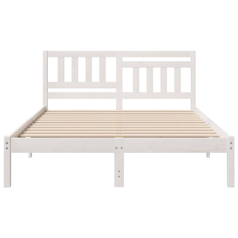 Casa si Gradina - Mobilier - Paturi si accesorii - Paturi - Cadru de pat cu headboard Alb 140 x 190 cm Lemn de brad solid - Infinity.ro