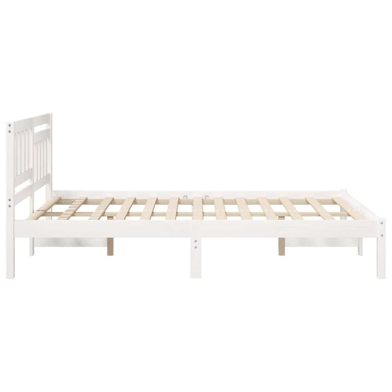 Casa si Gradina - Mobilier - Paturi si accesorii - Paturi - Cadru de pat cu headboard Alb 140 x 190 cm Lemn de brad solid - Infinity.ro