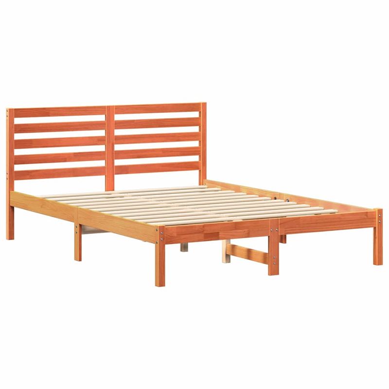 Casa si Gradina - Mobilier - Paturi si accesorii - Paturi - Cadru de pat Maro ceruit 140 x 190 cm Lemn de brad solid - Infinity.ro
