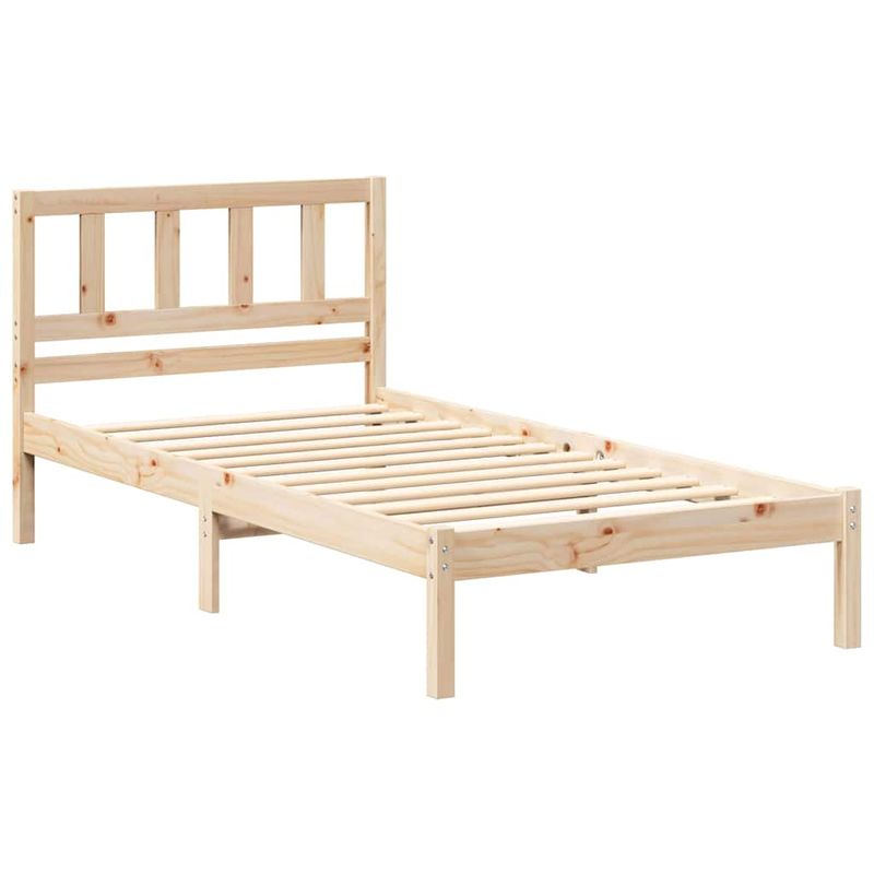 Casa si Gradina - Mobilier - Paturi si accesorii - Paturi - Cadru de pat cu headboard Maro 75 x 190 cm Lemn de brad solid - Infinity.ro