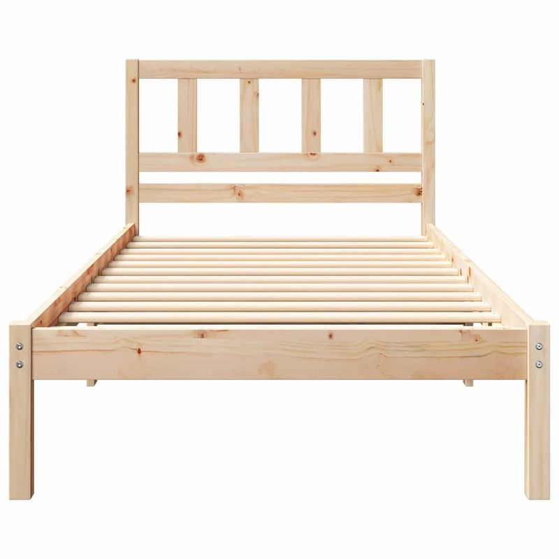 Casa si Gradina - Mobilier - Paturi si accesorii - Paturi - Cadru de pat cu headboard Maro 75 x 190 cm Lemn de brad solid - Infinity.ro