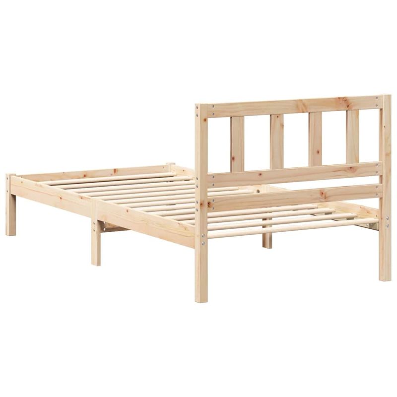 Casa si Gradina - Mobilier - Paturi si accesorii - Paturi - Cadru de pat cu headboard Maro 75 x 190 cm Lemn de brad solid - Infinity.ro