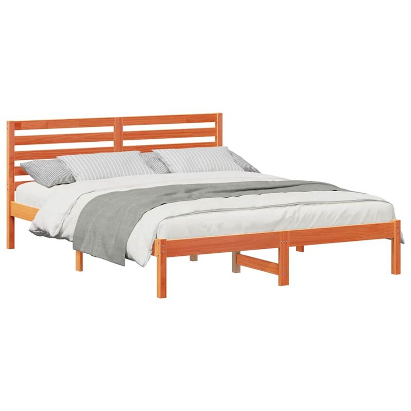 Casa si Gradina - Mobilier - Paturi si accesorii - Paturi - Cadru de pat Maro ceruit 140 x 200 cm Lemn de brad solid - Infinity.ro