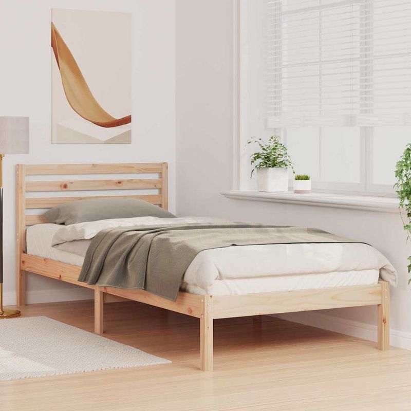 Casa si Gradina - Mobilier - Paturi si accesorii - Paturi - Cadru de pat cu headboard Maro 80 x 210 cm Lemn de brad solid - Infinity.ro