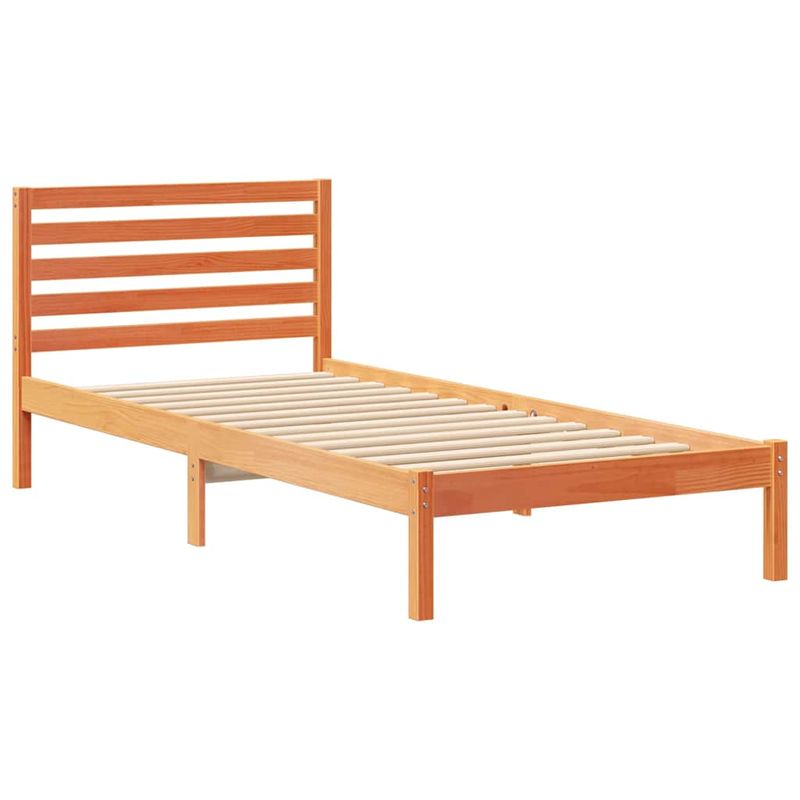Casa si Gradina - Mobilier - Paturi si accesorii - Paturi - Cadru de pat Maro ceruit 80 x 220 cm Lemn de brad solid - Infinity.ro