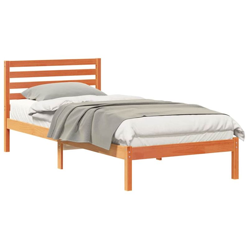 Casa si Gradina - Mobilier - Paturi si accesorii - Paturi - Cadru de pat Maro ceruit 80 x 220 cm Lemn de brad solid - Infinity.ro