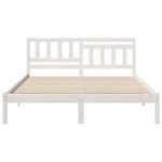 Casa si Gradina - Mobilier - Paturi si accesorii - Paturi - Cadru de pat cu headboard Alb 140 x 200 cm Lemn de brad solid - Infinity.ro