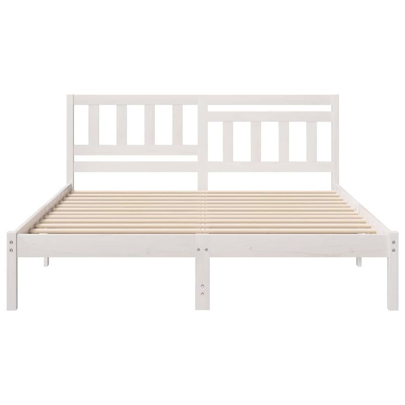 Casa si Gradina - Mobilier - Paturi si accesorii - Paturi - Cadru de pat cu headboard Alb 140 x 200 cm Lemn de brad solid - Infinity.ro