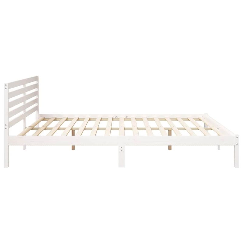 Casa si Gradina - Mobilier - Paturi si accesorii - Paturi - Cadru de pat cu headboard Alb 200 x 220 cm Lemn de brad solid - Infinity.ro