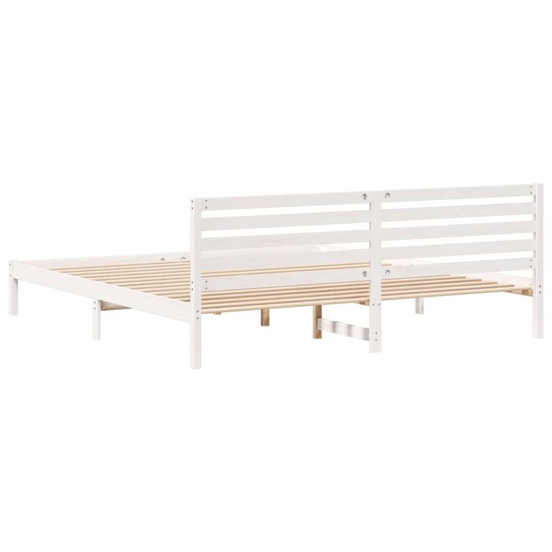 Casa si Gradina - Mobilier - Paturi si accesorii - Paturi - Cadru de pat cu headboard Alb 200 x 220 cm Lemn de brad solid - Infinity.ro