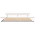 Casa si Gradina - Mobilier - Paturi si accesorii - Paturi - Cadru de Pat de Podea cu Mese de Noapte Alb 180x200cm Lemn Masiv - Infinity.ro