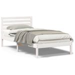 Casa si Gradina - Mobilier - Paturi si accesorii - Paturi - Cadru de pat cu headboard Alb 90 x 200 cm Lemn de brad solid - Infinity.ro