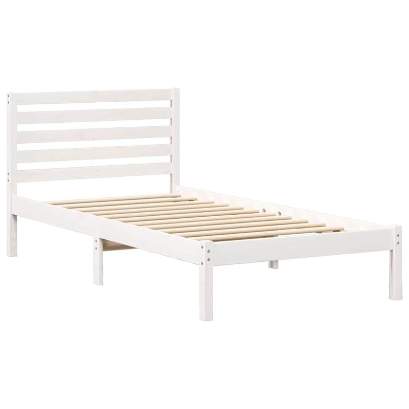 Casa si Gradina - Mobilier - Paturi si accesorii - Paturi - Cadru de pat cu headboard Alb 90 x 200 cm Lemn de brad solid - Infinity.ro