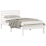 Casa si Gradina - Mobilier - Paturi si accesorii - Paturi - Cadru de pat cu headboard Alb 90 x 200 cm Lemn de brad solid - Infinity.ro