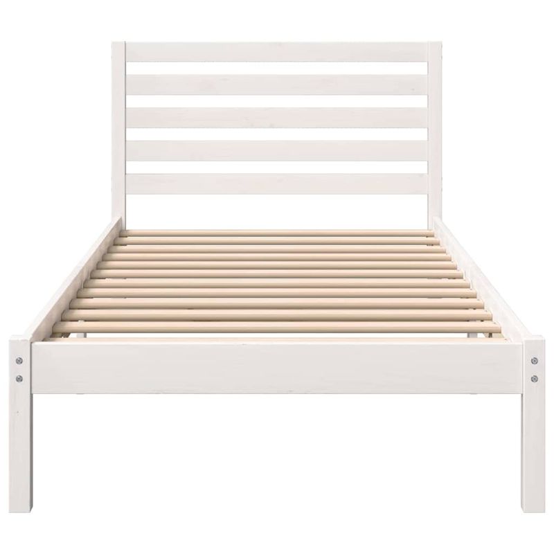 Casa si Gradina - Mobilier - Paturi si accesorii - Paturi - Cadru de pat cu headboard Alb 90 x 200 cm Lemn de brad solid - Infinity.ro