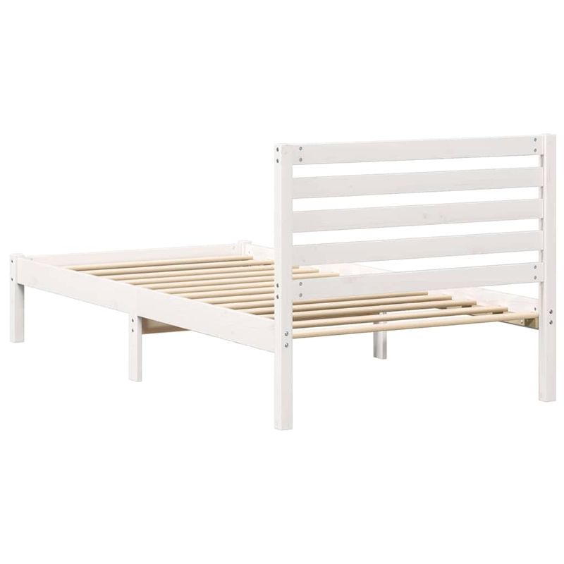 Casa si Gradina - Mobilier - Paturi si accesorii - Paturi - Cadru de pat cu headboard Alb 90 x 200 cm Lemn de brad solid - Infinity.ro