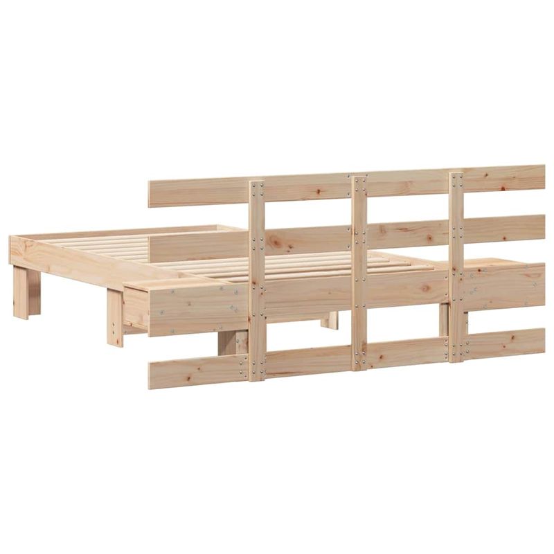 Casa si Gradina - Mobilier - Paturi si accesorii - Paturi - Cadru de pat cu sertar cu headboard Maro 80 x 200 cm Lemn de brad solid - Infinity.ro