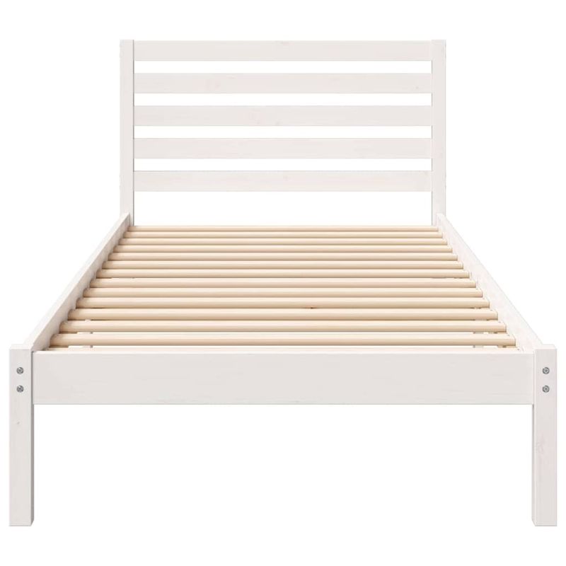 Casa si Gradina - Mobilier - Paturi si accesorii - Paturi - Cadru de pat cu headboard Alb 90 x 220 cm Lemn de brad solid - Infinity.ro