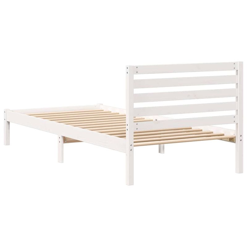 Casa si Gradina - Mobilier - Paturi si accesorii - Paturi - Cadru de pat cu headboard Alb 90 x 220 cm Lemn de brad solid - Infinity.ro