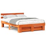 Casa si Gradina - Mobilier - Paturi si accesorii - Paturi - Cadru de pat cu headboard Maro ceruit 160 x 200 cm Lemn de brad - Infinity.ro